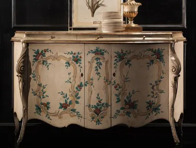 Produktbild von Casa Padrino Luxus Barock Sideboard Beige / Mehrfarbig - Handgefertigter Schrank mit 3 Schubladen und 2 Türen - Luxus Möbel Möbel im Barockstil - Barock Möbel - Luxus Qualität -  Italy