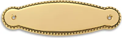 Produktbild von Metallschild »Messingschild, geschwungen, Schmuckrand - 136 x 42 x 6 mm - Form O«, Messing, geschwungen, Schmuckrand, Innen- und Außenbereich