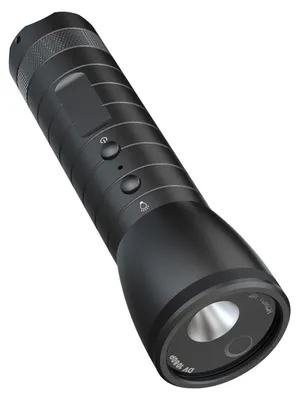 Produktbild von 1080P Taschenlampenkamera, Motorradhelmkamera, Fahrradkamera, 120¡ã Weitwinkelobjektiv, 5 Lichtmodi, IPX6 wasserdicht, eingebauter Akku, fuer Outdoor-Sport, Radfahren