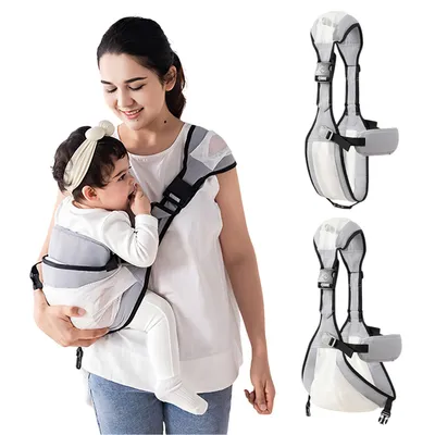 Produktbild von Tragetuch Baby Neugeboren Ergonomisch Hüfttrage Baby bis 25 kg, Grau