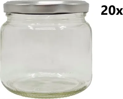 Produktbild von Einmachglas 370 ml ADRIATIC klar/transparent 20 Stück INKLUSIVE SILBERNEM DECKEL, Anzahl der Teile in der Packung: 20