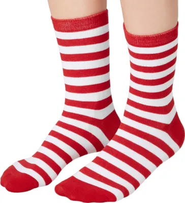 Produktbild von Weihnachtssocken gestreift weiß-rot - 39-42