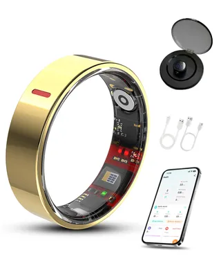 Produktbild von 2026 New Smart Ring,Gold Gr. 9. IP Waterproof Fitness Tracker Ring, Sleep Tracking, Multi-Sport Modes Pedometer, No Subscription Required