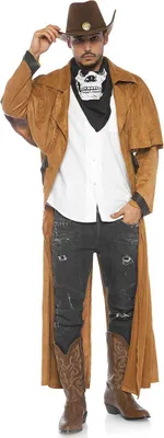 A man dressed as a cowboy, posing for a product image.