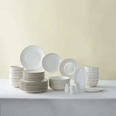 Bone China Geschirrset 53-tlg. für 12 Pers. Gold