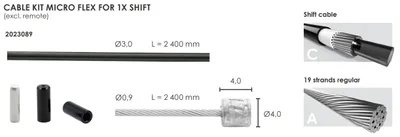 Produktbild von ELVEDES Schakel Cable Kit Micro Flex Ø3.2mm 2400 mm 2500 mm