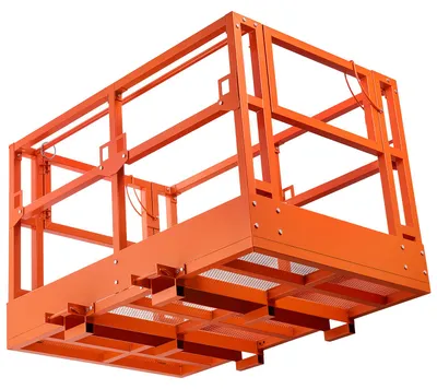 Produktbild von SucceBuy Stapler-Arbeitsbühne 1817x1220 mm, Arbeitskorb aus robustem Kohlenstoffstahl, Tragfähigkeit 907,18 kg, Sicherheitskorb mit 160x60 mm Einfahrtaschen und Verriegelungsstift, Plattform für Höhenarbeiten