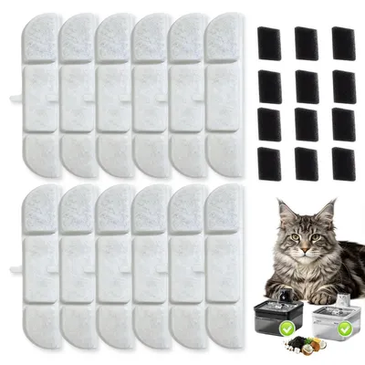 Obrázok produktu pre Náhradné filtre pre zariadenie Katzenbrunnen, balenie 8 kusov, vhodné pre model DownyPaw DPWFP6, obsahuje 8 filtrov a 8 špongí