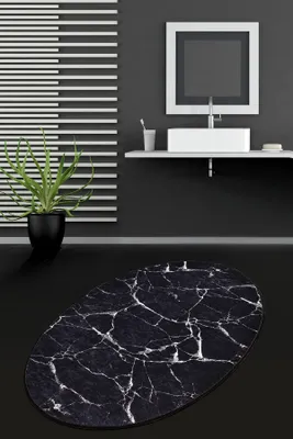 Image de Mijolnir, Marble- CHL4359, noir, tapis de bain, 700 gr/m², 100% tissu velours