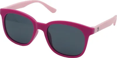 Produktbild von Mädchen Sonnenbrille Nerd Style Pink Rosa Polarisierte Gläser Schwarz von ca 3 bis 7 Jahre Kinder Nerdbrille Luxxada Brillenbeutel