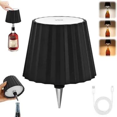 Productafbeelding van Draadloze Flessenlamp - Oplaadbaar en Dimbaar - Ideaal voor Eetkamer en Slaapkamer