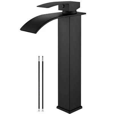 Produktbild von Wasserhahn Bad Schwarz, Waschtischarmatur für Badezimmer, Höhe 30cm