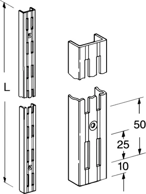 Image de Rail perforé ELEMENT SB 2 rangées