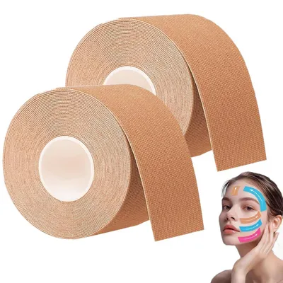 Image de Bandes de kinésiologie pour le visage, 2 rouleaux, 2 cm x 5 m, couleur peau