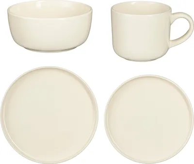Produktbild von Mica Decorations Ozzu Geschirrset für 4 Personen - Steingut - Off-White