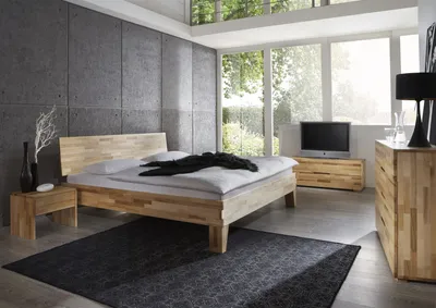 Produktbild von Massivholzbett Schlafzimmerbett  - Sierra - Bett Kernbuche 200x200 cm