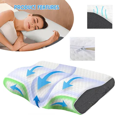 Produktbild von Ergonomisches Nackenkissen für Seitenschläfer, Rückenschläfer, Stützkissen mit Hoher Dichte gegen Verspannungen
