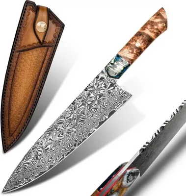 Produktbild von MASTERPIECE Ryoko Damast-Küchenmesser – Handgefertigt aus VG-10 Stahl KP26707
