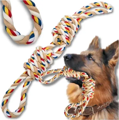 Immagine prodotto di EDIBAZZAR | Anello di dentizione in corda per cani, grande, robusto