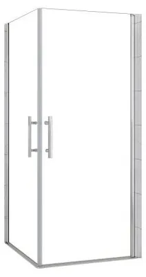 Produktbild von AICA 76x76x185cm 6mm ESG NANO Silber Matt Eckeinstieg Schwingtür eckdusche Pendeltür Duschabtrennung Duschkabine Duschtür