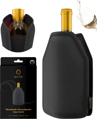 Productafbeelding van Wijnkoeler, stretchable, voor wijn en champagne, zwart