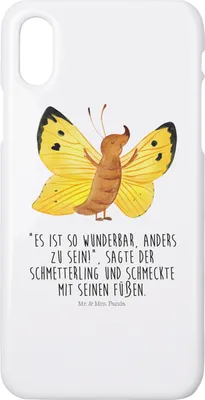 Produktbild von Mr. & Mrs. Panda Iphone 10 Handyhülle Schmetterling Zitronenfalter - Weiß - Geschenk, Lustige Sprüche, Handy, Schmetterlinge, Hülle, Liebe, Cover, X, Selbstliebe, Fakt