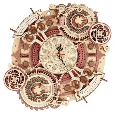 Produktbild von 3D-Holzpuzzle Wanduhr - Modell 601 - Mechanischer Bausatz - Musikinstrument-Design - Holzmaterial - Ab 14 Jahren