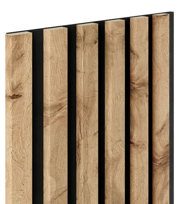 Zdjęcie produktu dla Lamele ścienne na czarnym filcu 6L Marbet Design WOODLINE 270x30 cm Dąb Wotan 1 szt.