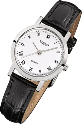 Produktbild von Regent Damen Lederarmband Uhr schwarz F-935 Quarzuhr URF935
