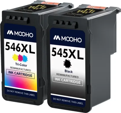 Two black ink cartridges are shown side-by-side against a white background.