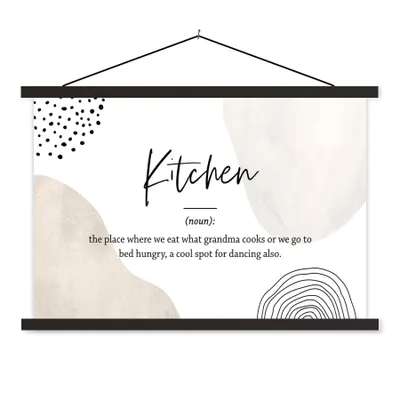 Produktbild von MuchoWow® Textilposter Definition Küche - Küche - Zitate - Wörterbuch 120x80 cm mit schwarzem Rahmen - Wanddeko
