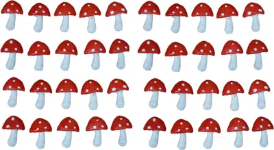 Produktbild von 40 Pilz Figuren Fliegenpilze zum Kleben Streudeko Pilze Dekofiguren