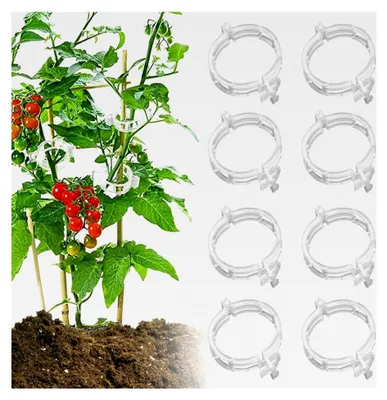 Produktbild von 300 Stück Tomatenclips zur Befestigung, Kunststoffclips für Pflanzenstützen im Garten