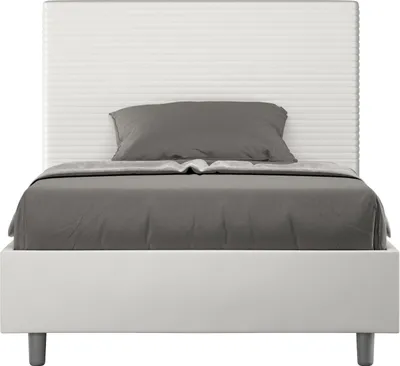 Produktbild von ITYHOME - Gepolstertes Bett mit Bettkasten 120x190 mit Kunstlederbezug Weiß Focus