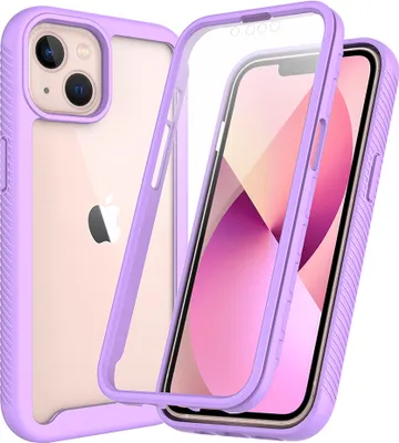 Produktbild von iPhone 13 Hülle, Bumper mit Eingebautem Displayschutz Komplettschutz Schutzhülle für iPhone 13 Lila