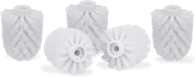 Obrázok produktu pre Sada 5 náhradných hlavíc na toaletné kefy - Náhradné vlákna na toaletnú kefu, priemer 9,5 mm - Priemer náhradnej hlavice 8 cm - Biela - 8 x 9,5 cm