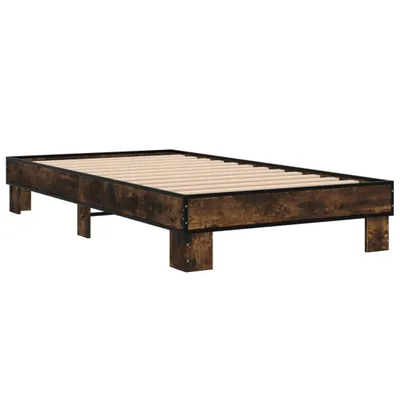 Produktbild von Bettgestell Räuchereiche 75x190 cm Holzwerkstoff und Metall