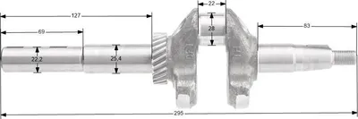 Obrázek produktu pro Loncin LC1P70FA klikový hřídel s hřídelí ORIGINÁLNÍ DÍL