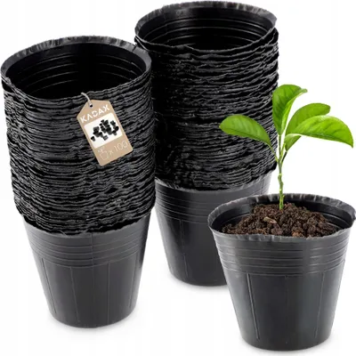 Produktbild von KADAX Blumentopf für Setzlinge "Corse", Anzuchttöpfe aus Kunststoff, Saattöpfe anzucht, rund, 6 cm, 100 Stück