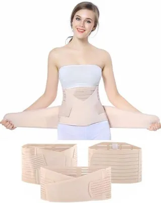 Productafbeelding van Famanu buikband voor na de bevalling - 3-in-1 buikgordel voor keizersnede - Beige - One size