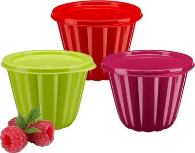 Produktbild von Marmeladen- und Dessertformen, 3er-Set, bunte Behälter