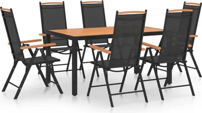 Produktbild von 7-tlg. Garten-Essgruppe Aluminium Schwarz