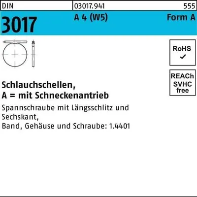 Produktbild von Reyher  Schlauchschellen DIN3017 A 4 8- 16/ 9 C7 A4 (100 Stück)