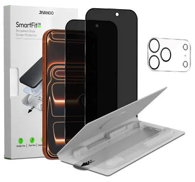 Obrázok produktu pre 2-balenie iPhone 17 Pro Ochranné sklo na displej Privacy & 1-balenie ochrana objektívu - Tvrdené sklo | [Automatická inštalácia] - Bez bublín
