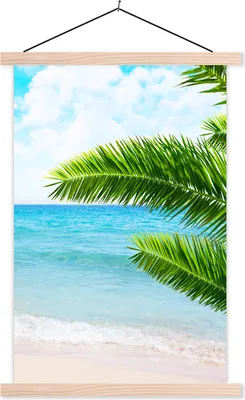 Produktbild von MuchoWow® Textilposter Tropisch - Blätter - Grün 40x60 cm mit holzfarbenen Rahmen - Poster