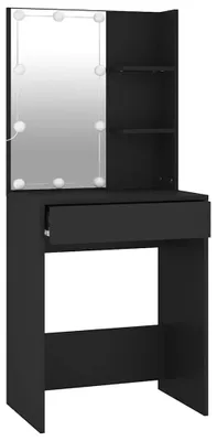 Produktbild von vidaXL Schminktisch mit LED Schwarz 60x40x140 cm