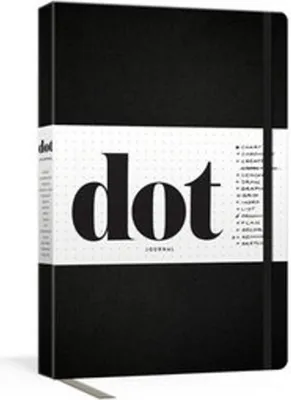 Produktbild von Schwarzes Notizbuch mit Punktraster, Flacheinband, Farbbandmarker, erweiterbarem Taschenordner, elastischem Verschluss und undurchsichtigem Papier