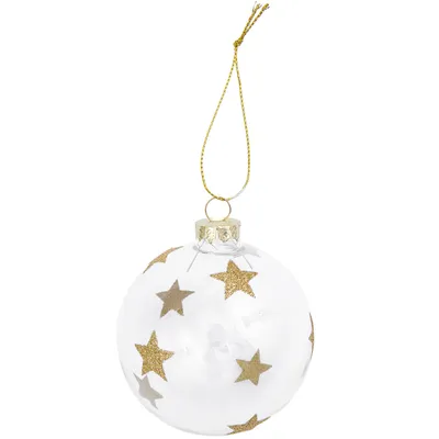Produktbild von Weihnachtskugel aus Glas goldene Sterne Ø 8 cm