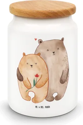 Produktbild von Mr. & Mrs. Panda Kaffeedose Bären Liebe - Weiß - Geschenk, aufbewahrungsbehälter, Freundin, Teedose, Verknallt, Verliebt, behälter, Bär, Dose, Kuscheln, Blume, Keksdose