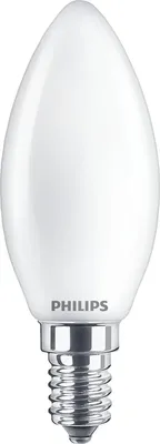 Produktbild von Philips Filament-Kerzenlampe, B35 E14, Milchglas, 40 W, 3,4 W, 40 W, E14, 470 lm, 25000 h, Warmes Glühen